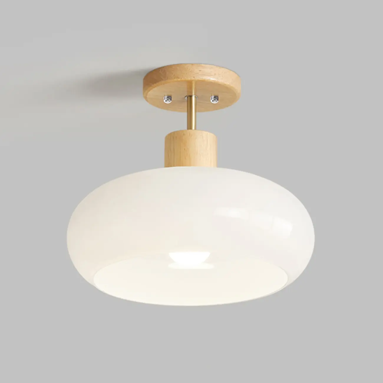 Modern Round Glass Semi Flush Ceiling Light for Indoor Use Image - 5 | homeyfad