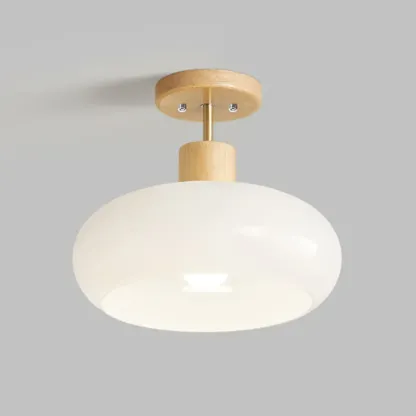 Modern Round Glass Semi Flush Ceiling Light for Indoor Use Image - 5