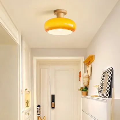 Modern Round Glass Semi Flush Ceiling Light for Indoor Use Image - 7