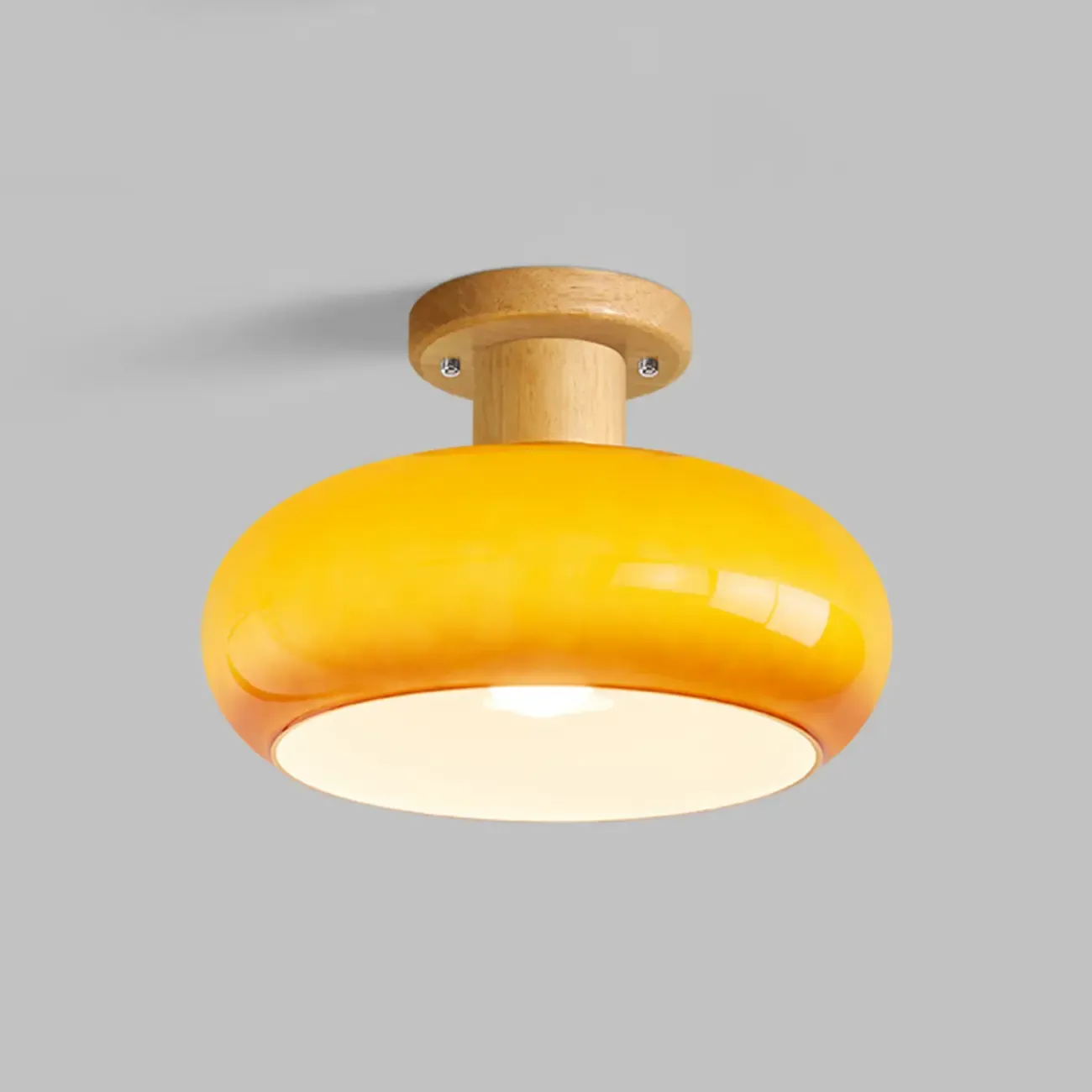 Modern Round Glass Semi Flush Ceiling Light for Indoor Use Image - 8