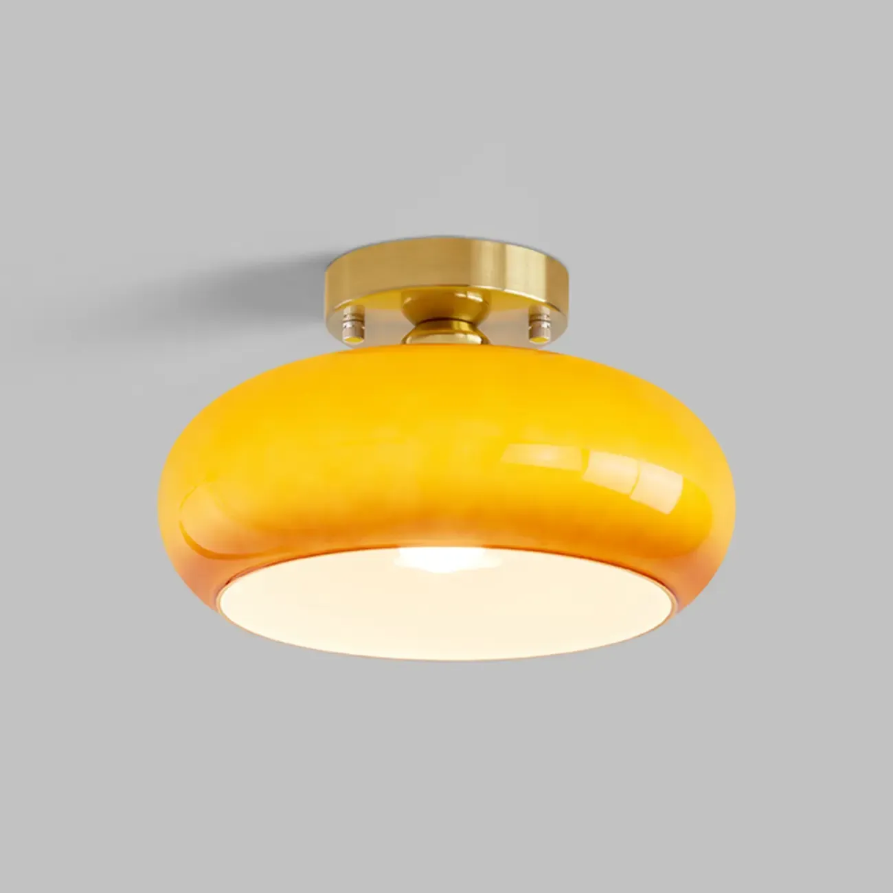 Modern Round Glass Semi Flush Ceiling Light for Indoor Use Image - 9