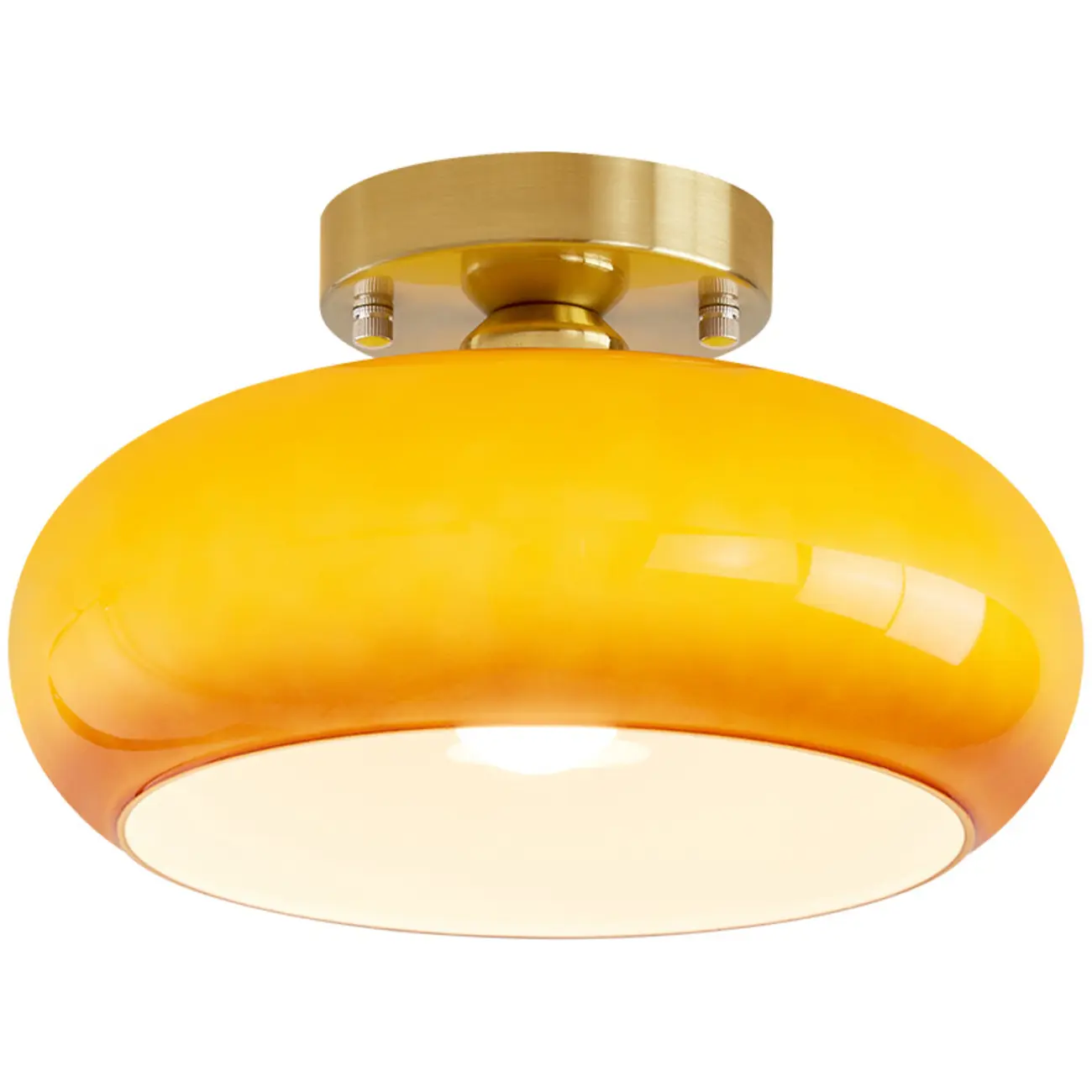 Modern Round Glass Semi Flush Ceiling Light for Indoor Use Image - 10 | homeyfad