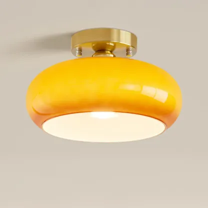 Modern Round Glass Semi Flush Ceiling Light for Indoor Use Image - 12