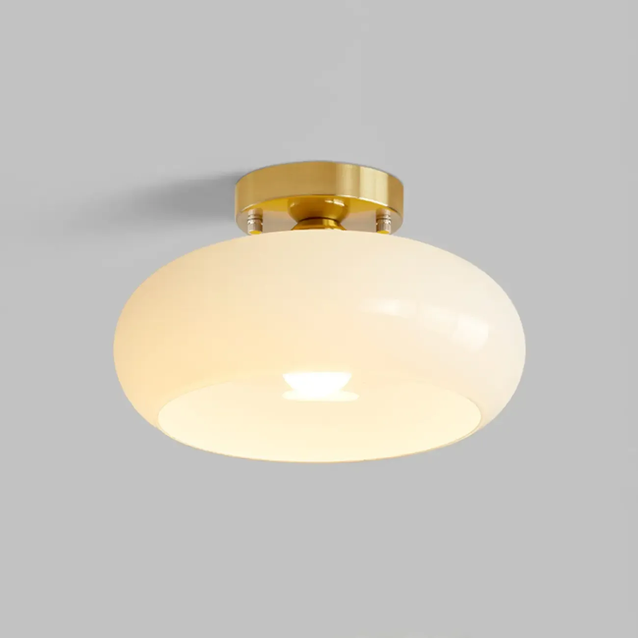Modern Round Glass Semi Flush Ceiling Light for Indoor Use Image - 13