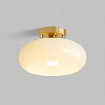 Modern Round Glass Semi Flush Ceiling Light for Indoor Use Image - 13