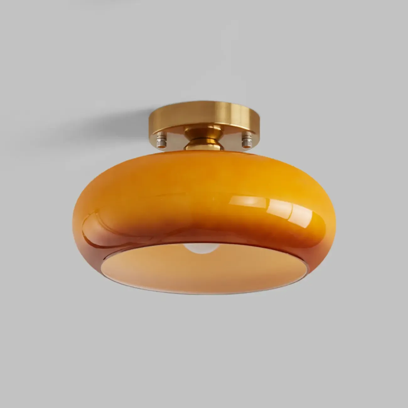 Modern Round Glass Semi Flush Ceiling Light for Indoor Use Image - 14