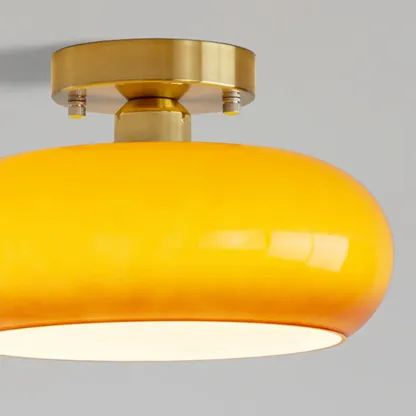 Modern Round Glass Semi Flush Ceiling Light for Indoor Use Image - 15