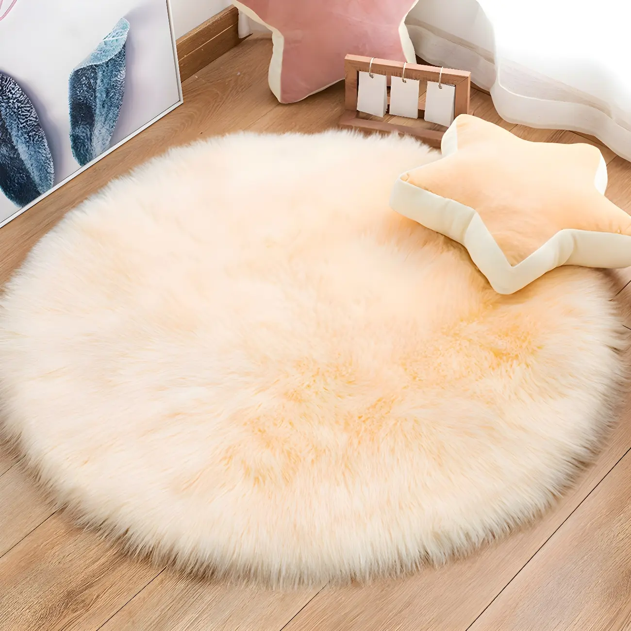 Casual Polyester Round Area Rug for Adults' Room Image - 1 | homeyfad