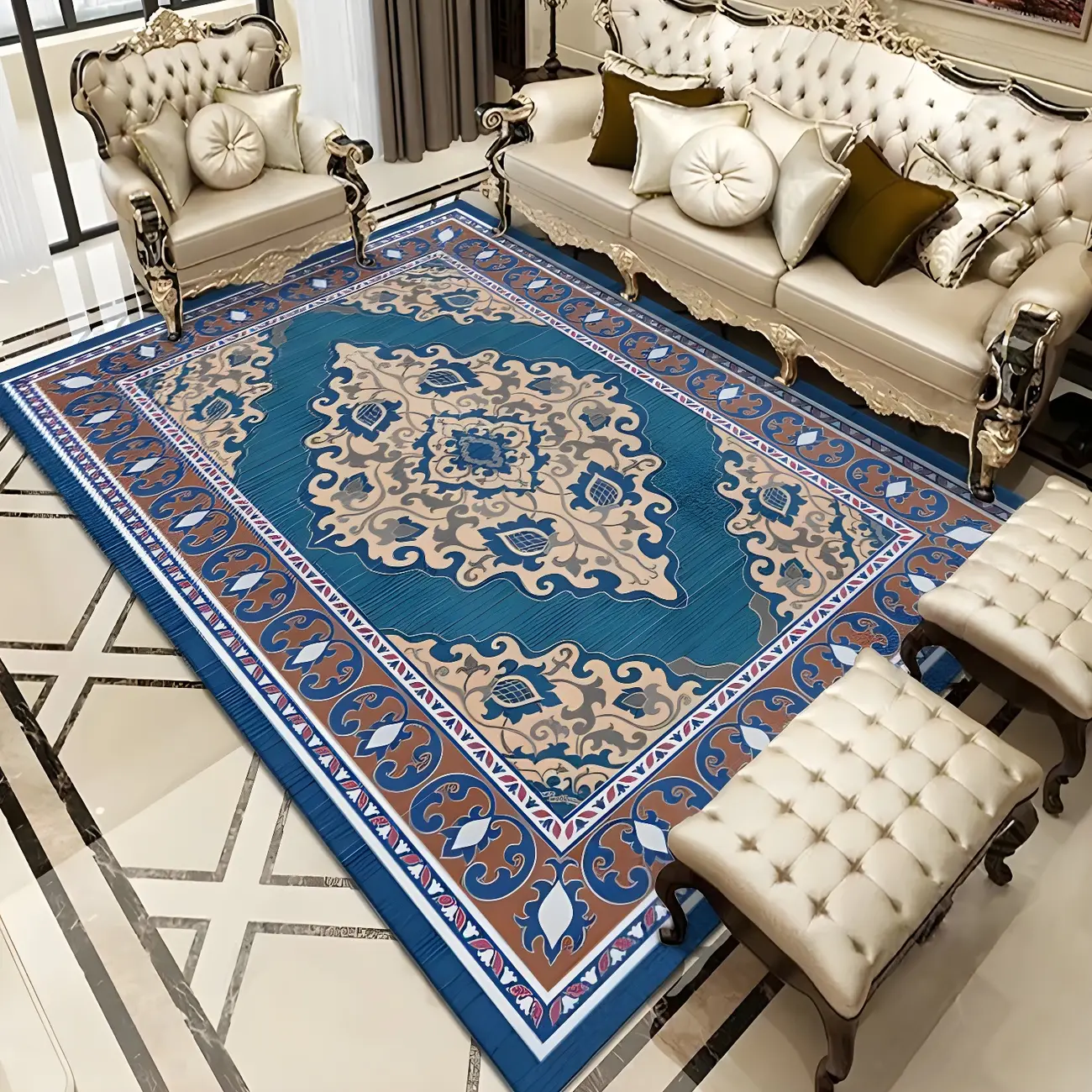 Rectangle Southwestern Bohemian Polyester Indoor Use Rug Image - 1 | homeyfad