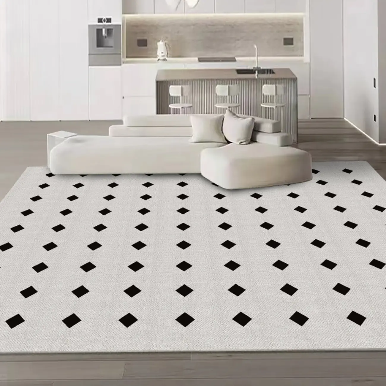 Modern Loop Velvet Geometric Rectangle Area Rug Image - 1 | homeyfad