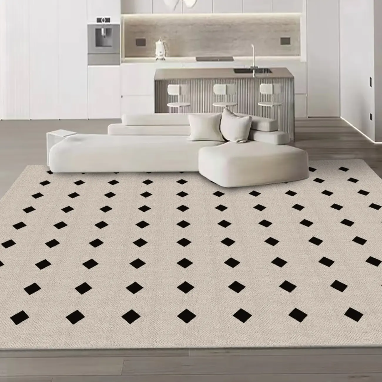 Modern Loop Velvet Geometric Rectangle Area Rug Image - 2 | homeyfad