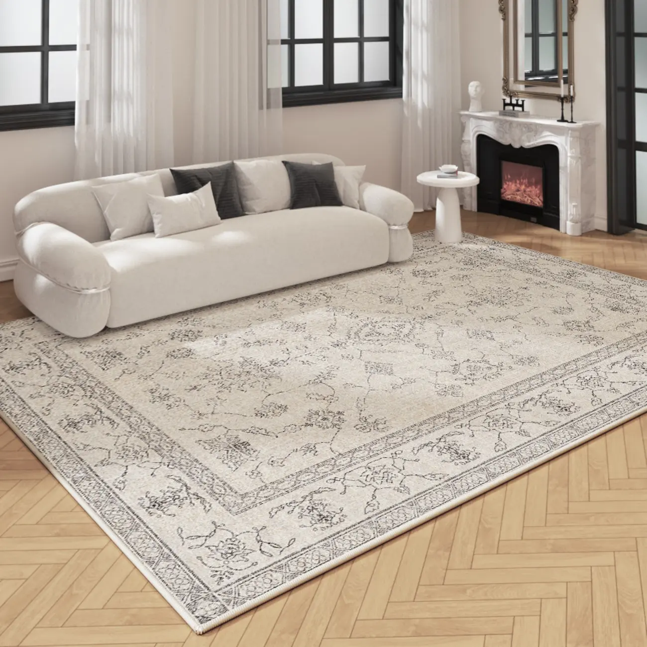 Modern Polyester Anti-slip Rectangle Area Rug for Living Room Image - 1 | homeyfad