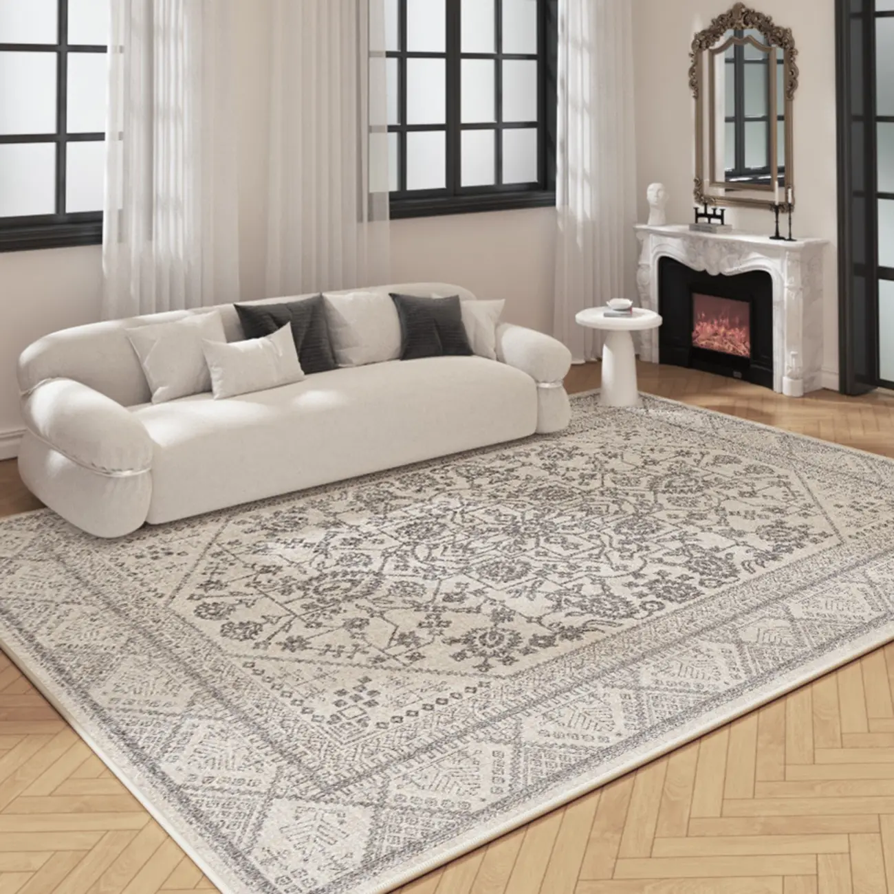 Modern Polyester Anti-slip Rectangle Area Rug for Living Room Image - 2 | homeyfad