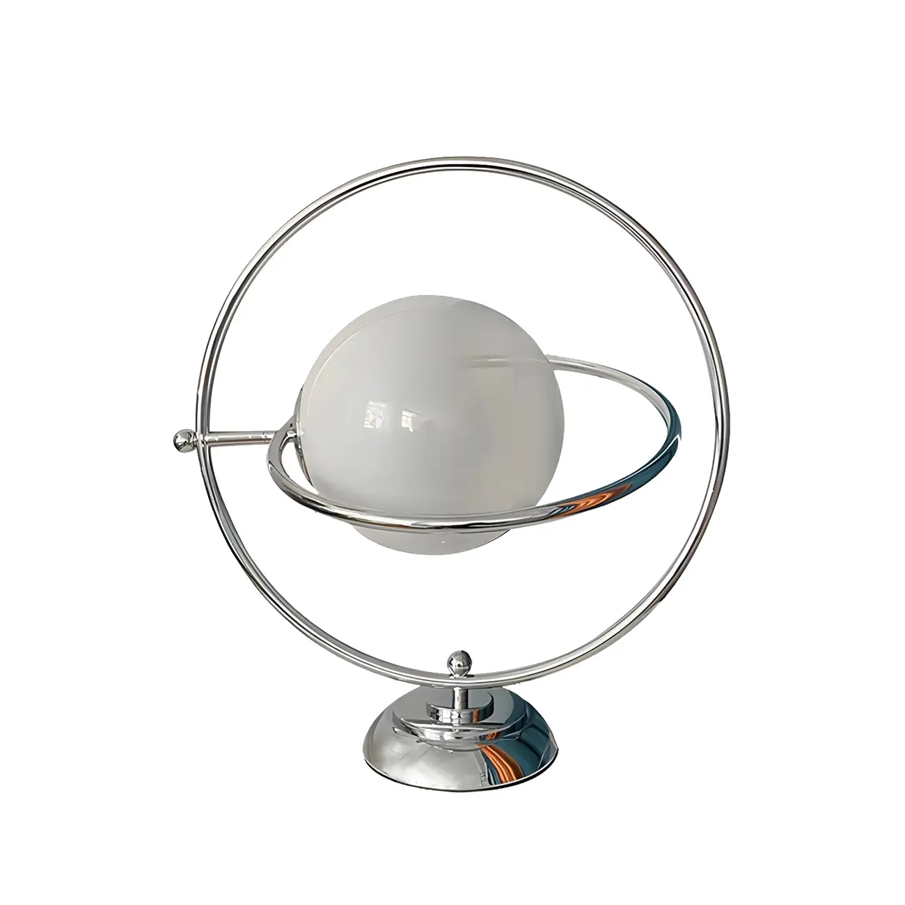 Art Deco Glass Globe Silver Table Lamp for Living Room Image - 6 | homeyfad