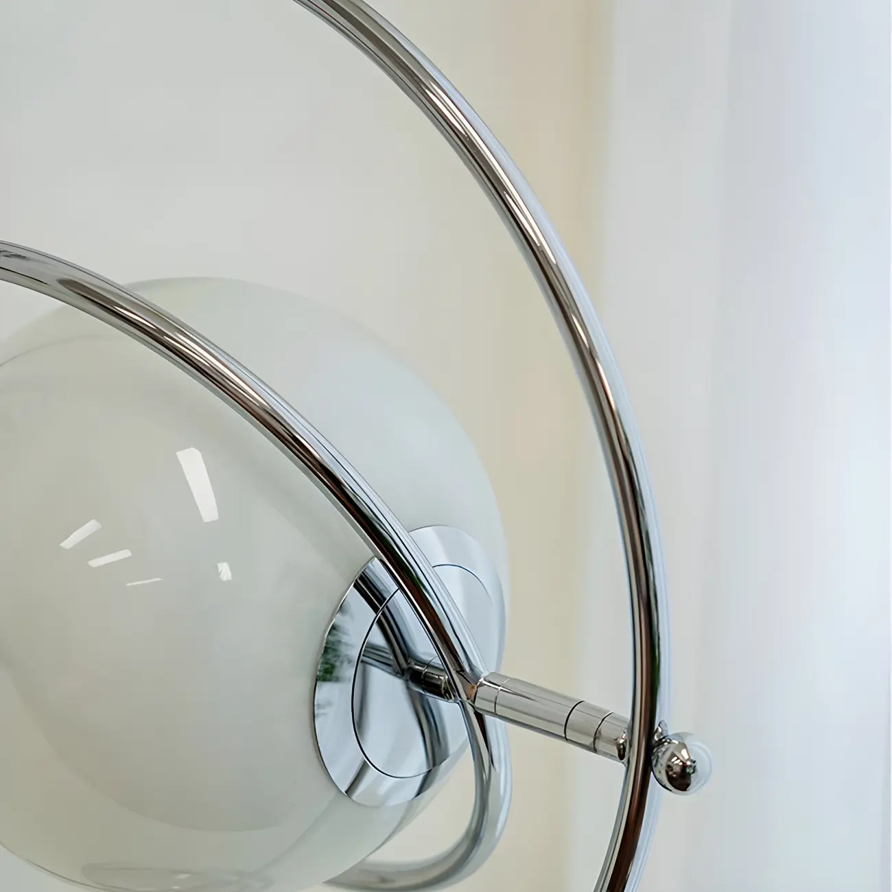 Art Deco Glass Globe Silver Table Lamp for Living Room Image - 7 | homeyfad