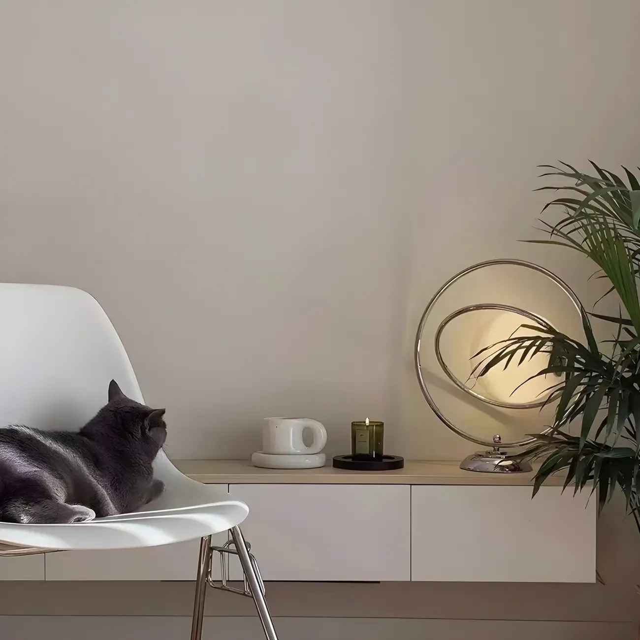 Art Deco Glass Globe Silver Table Lamp for Living Room Image - 11