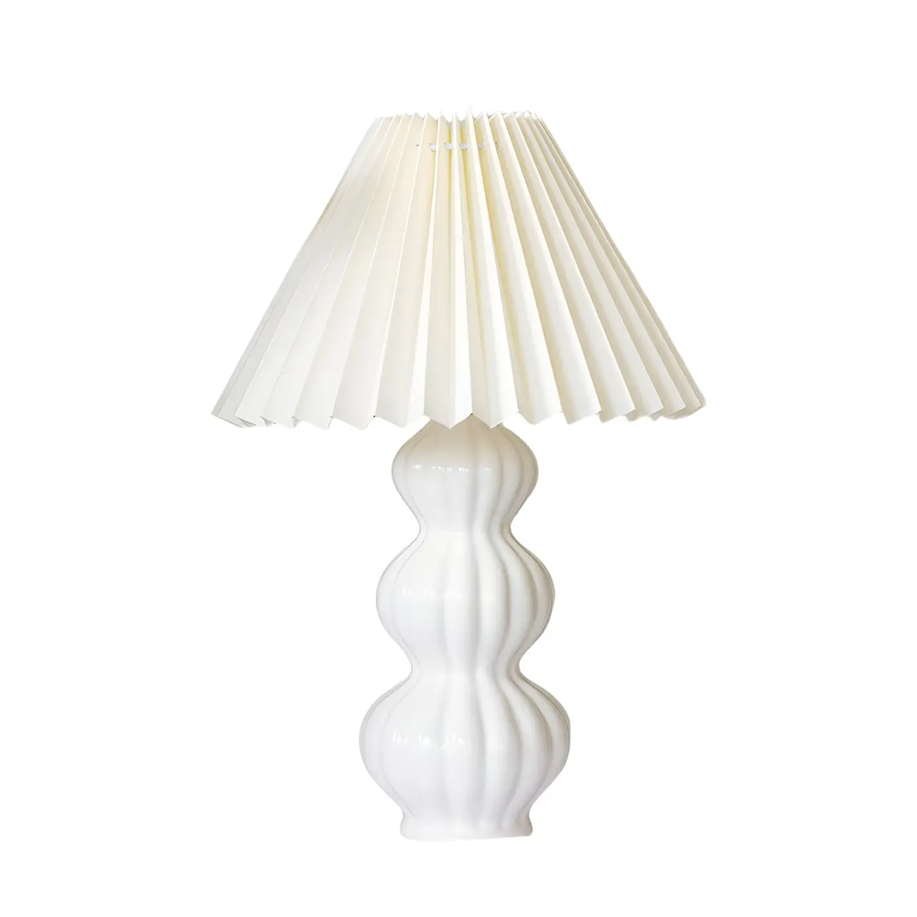 Nordic Pleated Shade Ceramic Table Lamp for Living Room Image - 10 | homeyfad