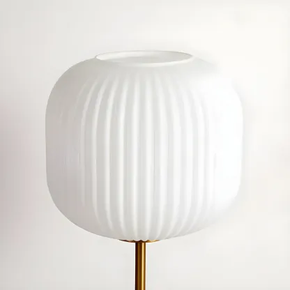 Modern White Glass Shade Goleden Table Lamp for Bedroom Image - 4