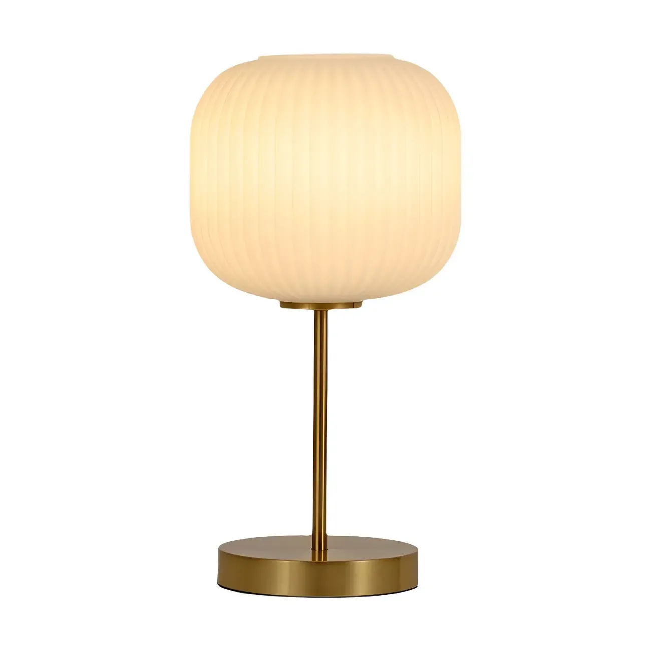 Modern White Glass Shade Goleden Table Lamp for Bedroom Image - 5