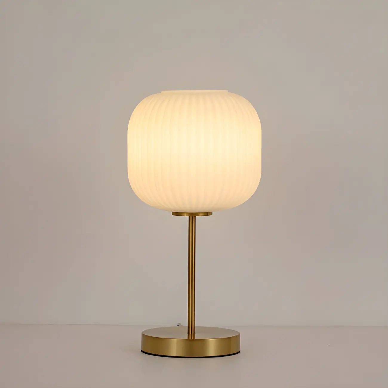 Modern White Glass Shade Goleden Table Lamp for Bedroom Image - 6 | homeyfad