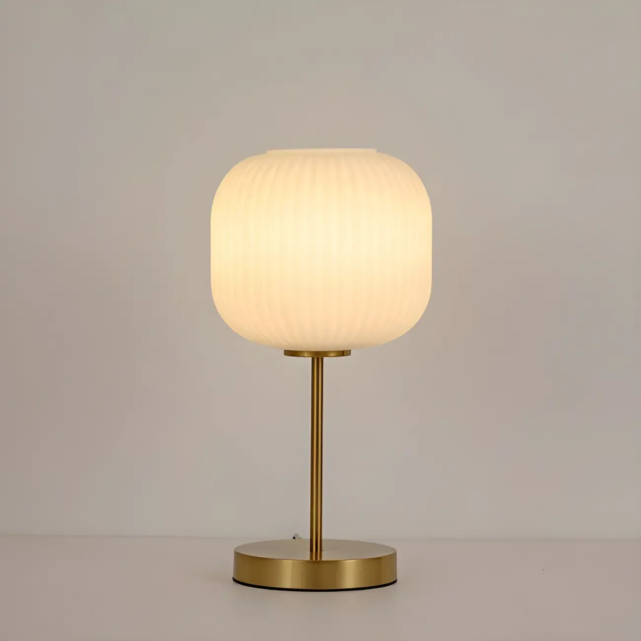 Modern White Glass Shade Goleden Table Lamp for Bedroom Image - 6