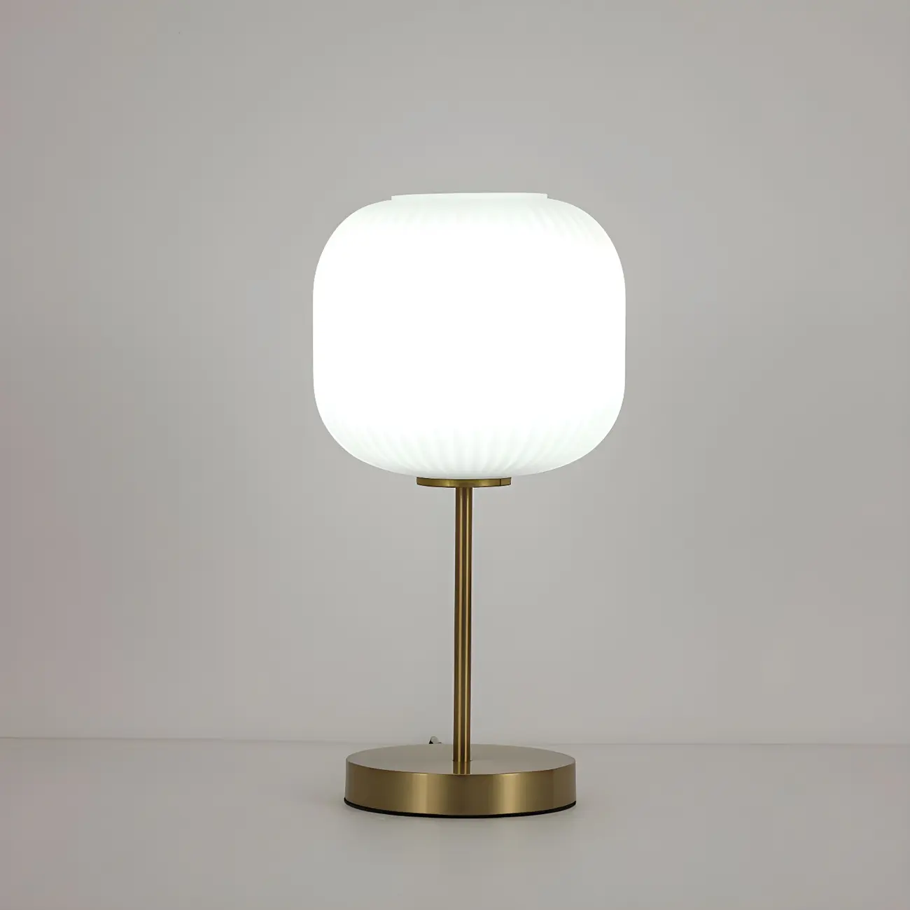 Modern White Glass Shade Goleden Table Lamp for Bedroom Image - 7 | homeyfad
