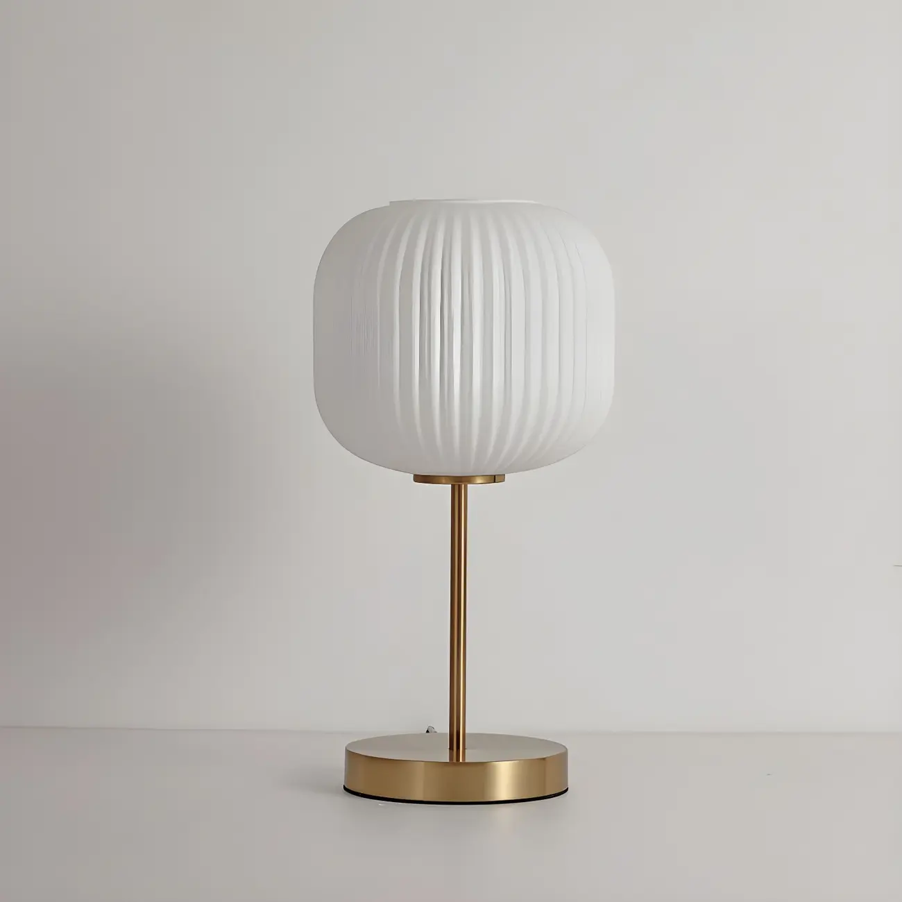 Modern White Glass Shade Goleden Table Lamp for Bedroom Image - 8 | homeyfad