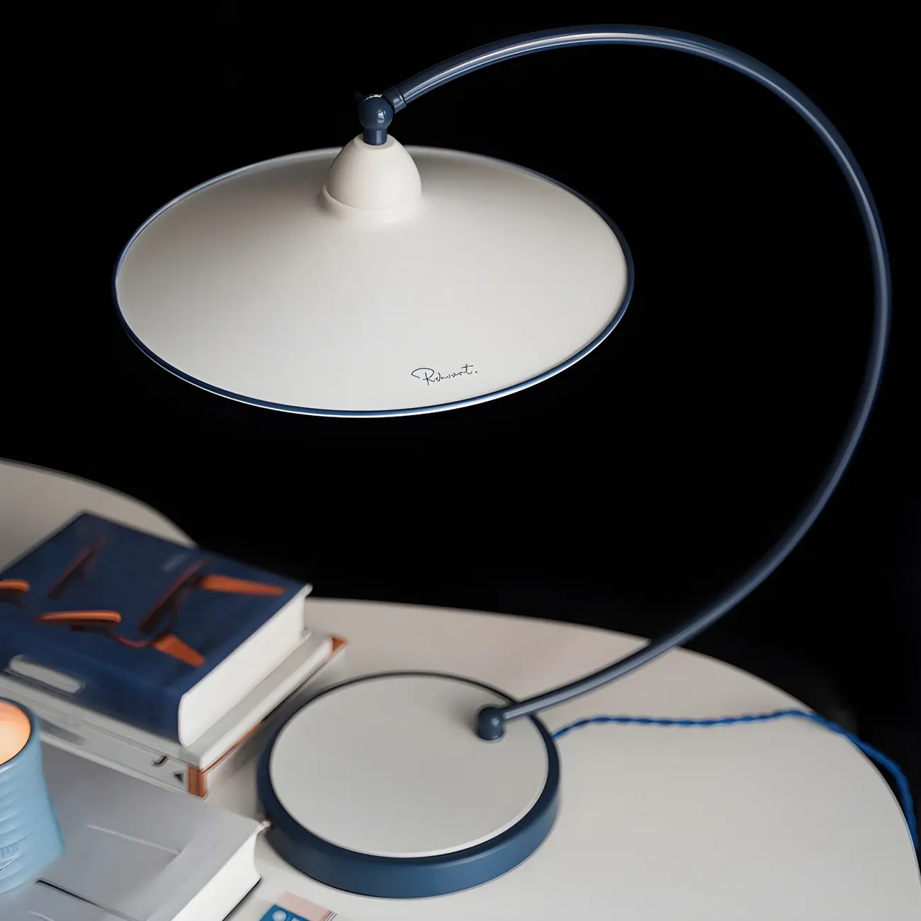 Contemporary Iron Arc Table Lamp in White for Living Room Image - 14 | homeyfad