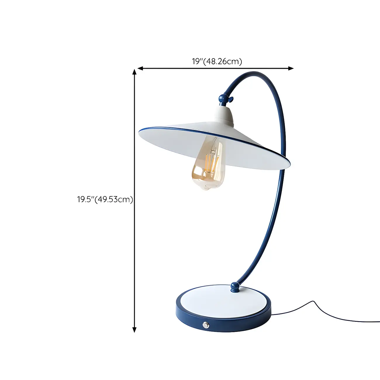 Contemporary Iron Arc Table Lamp in White for Living Room #size | homeyfad