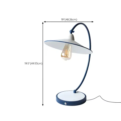 Contemporary Iron Arc Table Lamp in White for Living Room #size