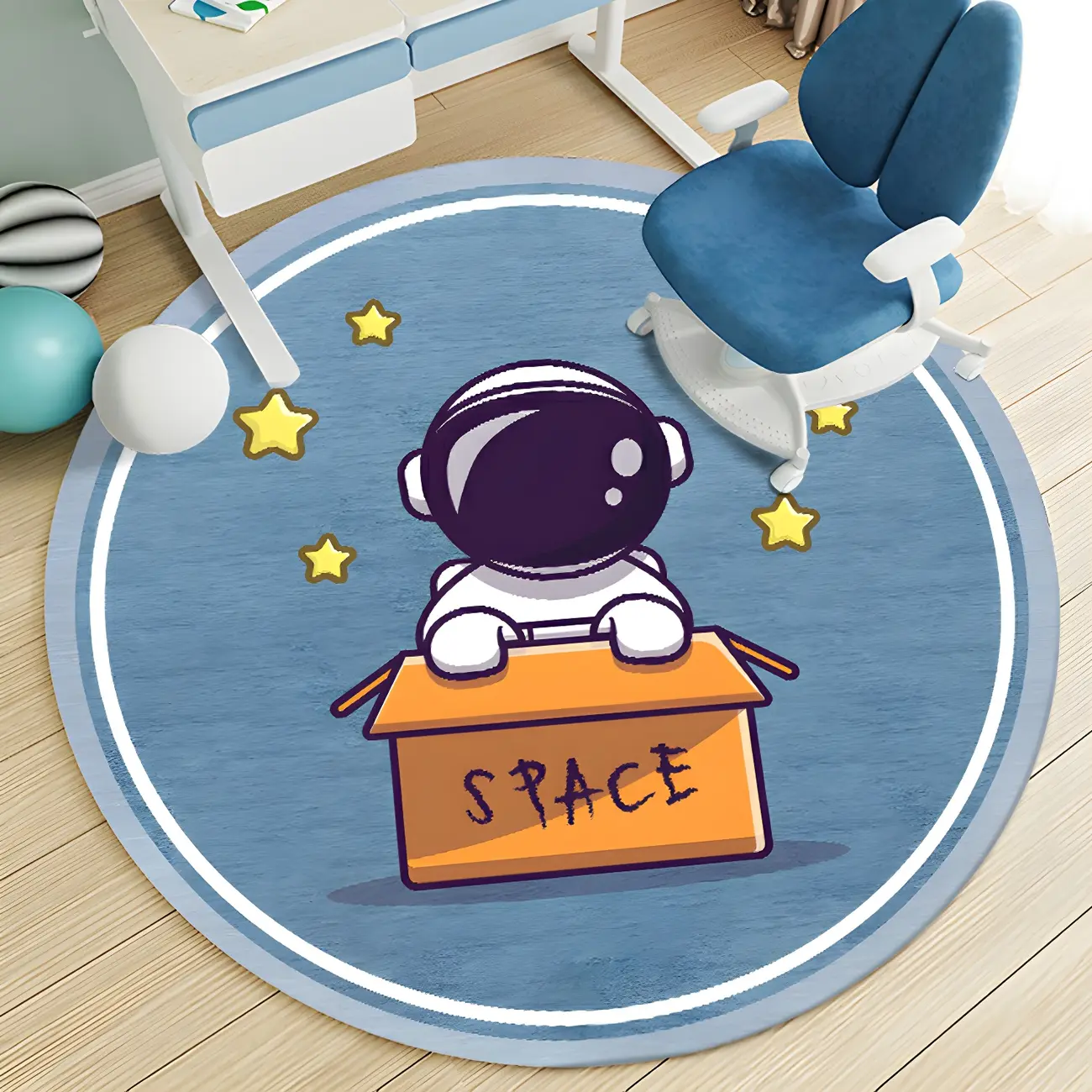 Kids Polyester Astronomy Pattern Area Rug Image - 2 | homeyfad