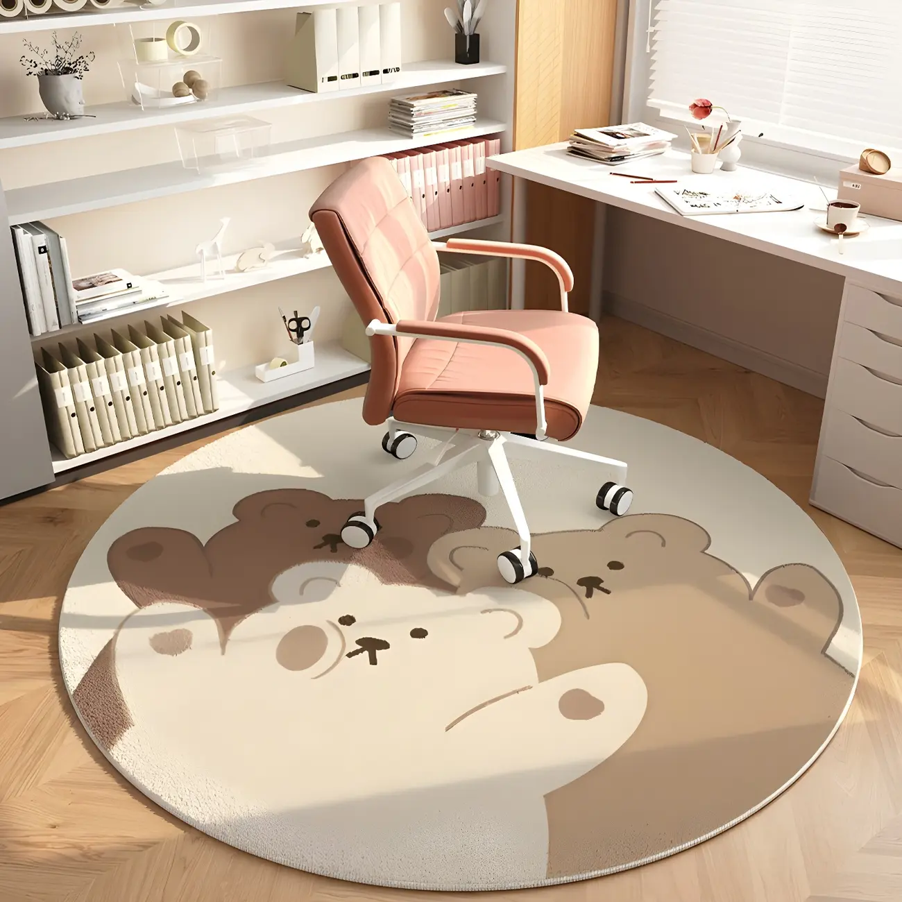Kids	Imitation Wool Animal Print Round Area Rug Image - 1 | homeyfad