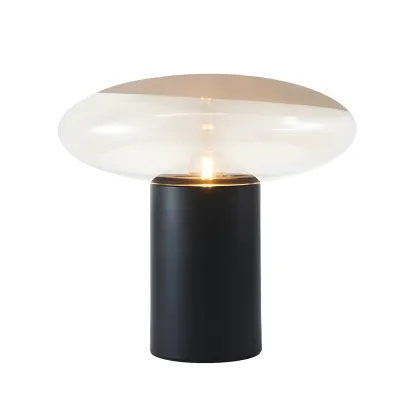 Modern Black Metal Clear Glass Table Lamp for Living Room Image - 5