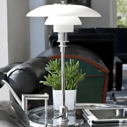 Modern White Glass Cone Table Lamp for Residential Image - 9