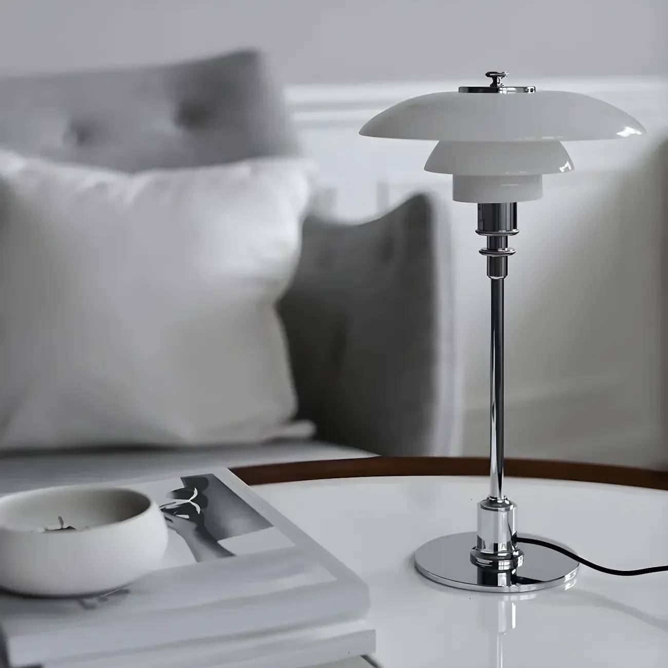 Modern White Glass Cone Table Lamp for Residential Image - 12