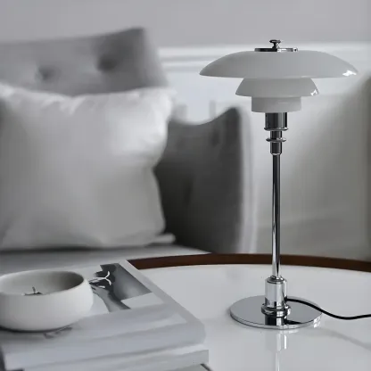 Modern White Glass Cone Table Lamp for Residential Image - 12