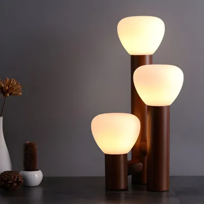 Modern Unique 3-Light Glass Table Lamp for Living Room Image - 1