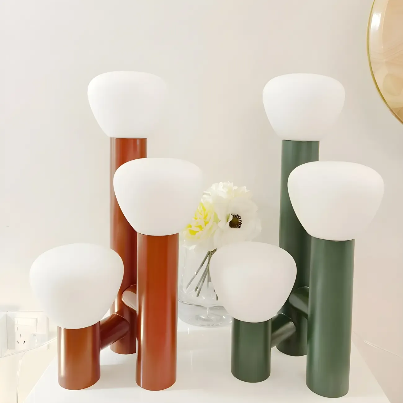 Modern Unique 3-Light Glass Table Lamp for Living Room Image - 3