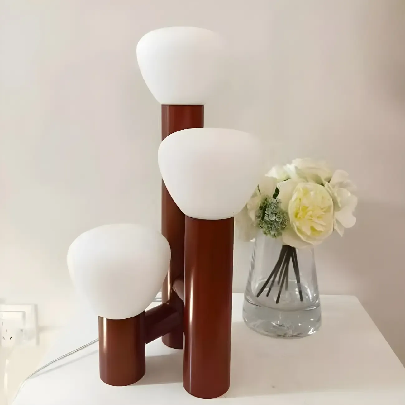 Modern Unique 3-Light Glass Table Lamp for Living Room Image - 12