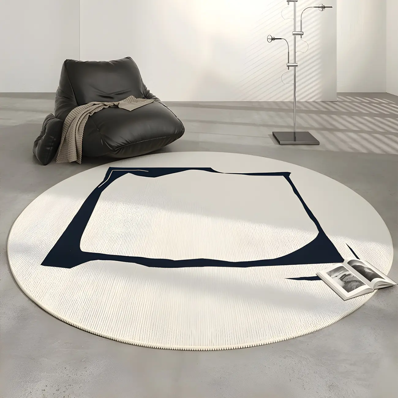 Indoor Polyester Round Area Rug with Abstract Pattern Image - 2 | homeyfad