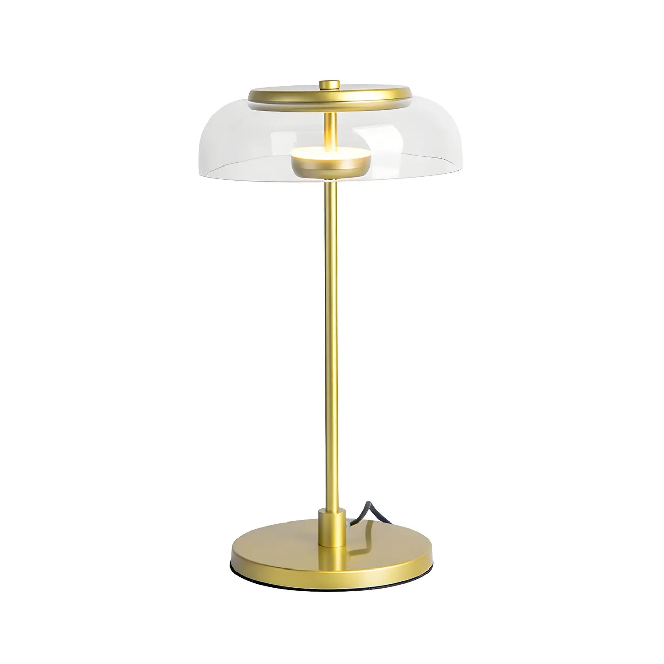 Simple Glass Dome Golden Table Lamp for Living Room Image - 5 | homeyfad