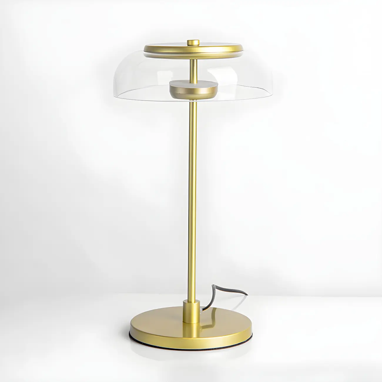Simple Glass Dome Golden Table Lamp for Living Room Image - 7 | homeyfad