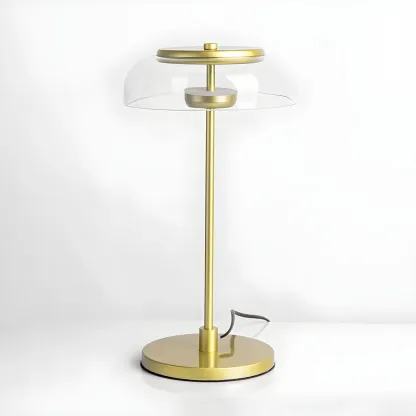 Simple Glass Dome Golden Table Lamp for Living Room Image - 7