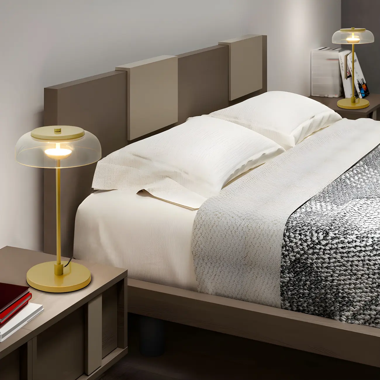 Simple Glass Dome Golden Table Lamp for Living Room Image - 13 | homeyfad