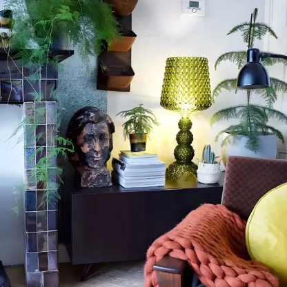 Stylish Black Acrylic Tripod Table Lamp for Residential Image - 5