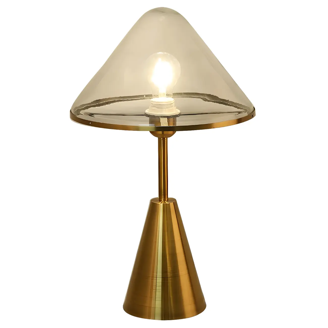 Modern Golden Desk Lamp Cone Glass Shade for Living Room Image - 5 | homeyfad