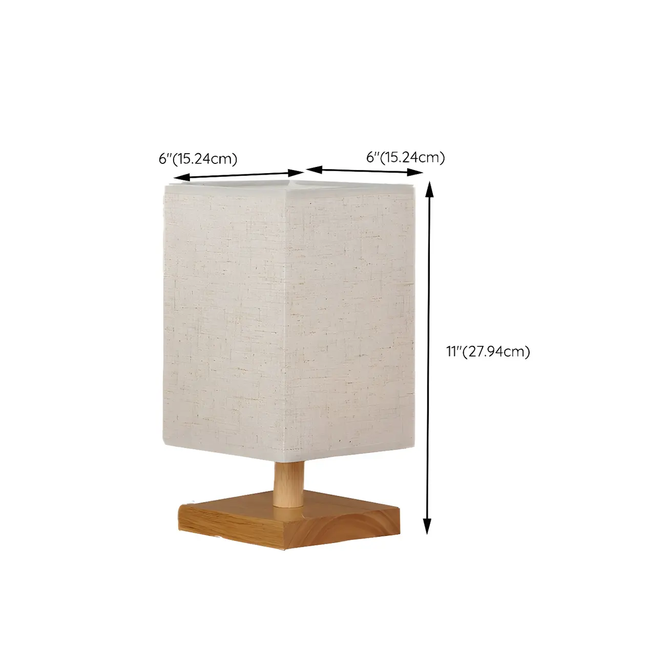Rustic Rectangle Wooden Table Lamp for Bedroom #size | homeyfad