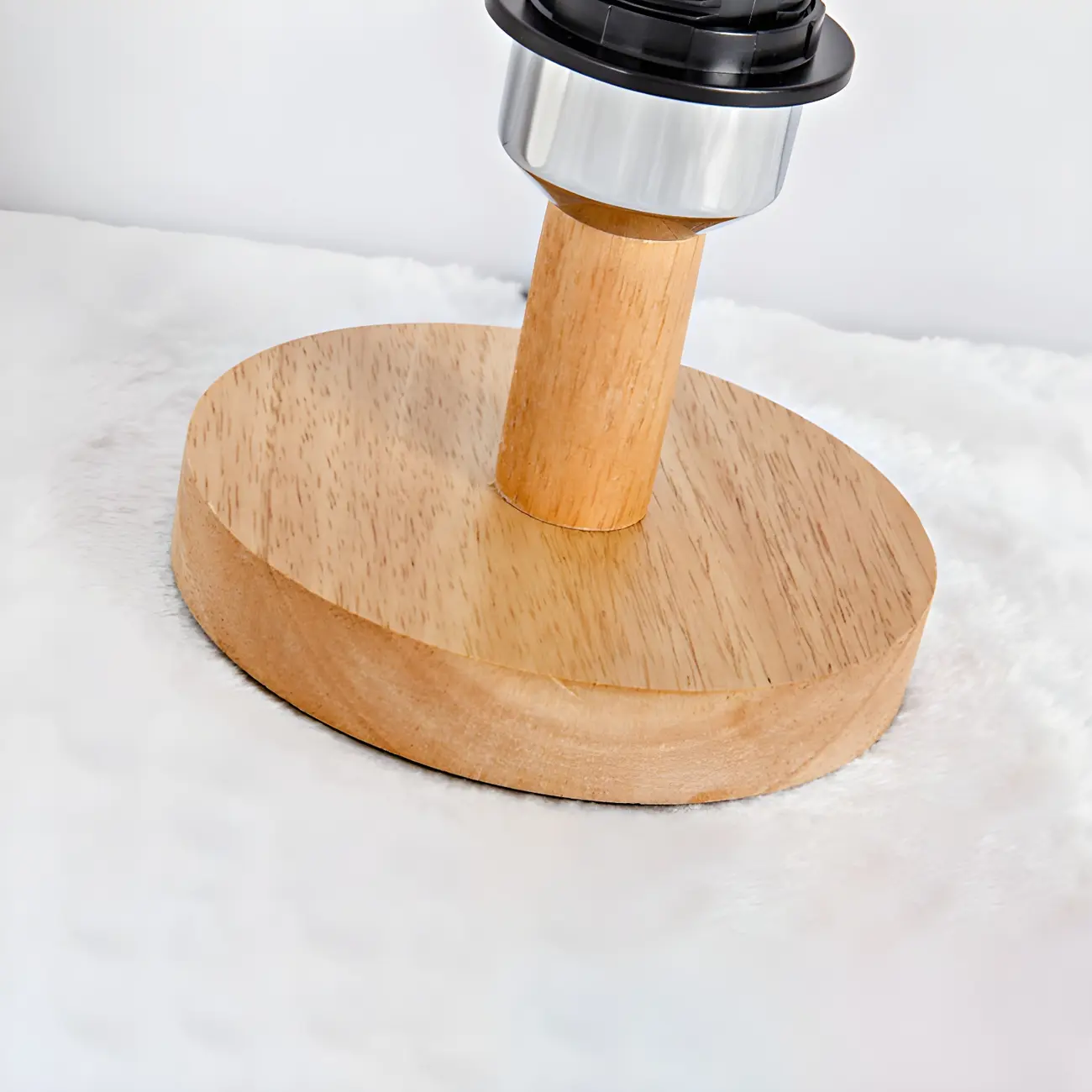 Rustic Round Wooden Table Lamp for Bedroom Image - 12 | homeyfad