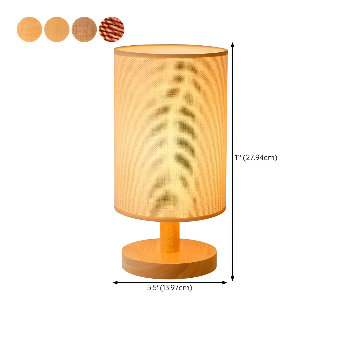 Rustic Round Wooden Table Lamp for Bedroom #size | homeyfad