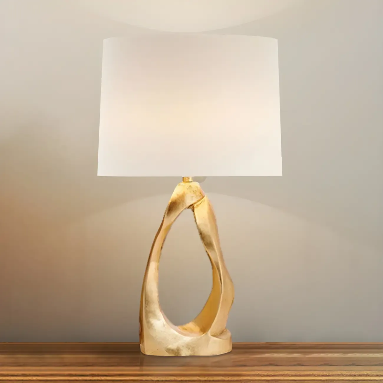 Modern Gold Base Desk Lamp Plug-In Electric for Bedroom Image - 6